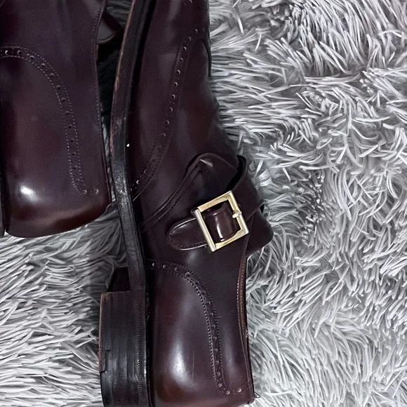 Church's Dark Brown Leather Oxfords with Buckle - Picture 6 of 8